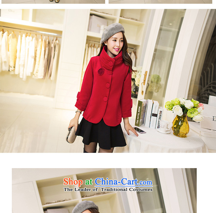 Mrs 2015 autumn and winter talks with the new Korean female Sau San collar single row clip hair?? coats of gross jacket cyan M picture, prices, brand platters! The elections are supplied in the national character of distribution, so action, buy now enjoy more preferential! As soon as possible.